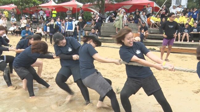 広大な干潟で大暴れ！ スポーツの祭典「サニツ浜カーニバル」にぎわう　宮古島市|TBS NEWS DIG