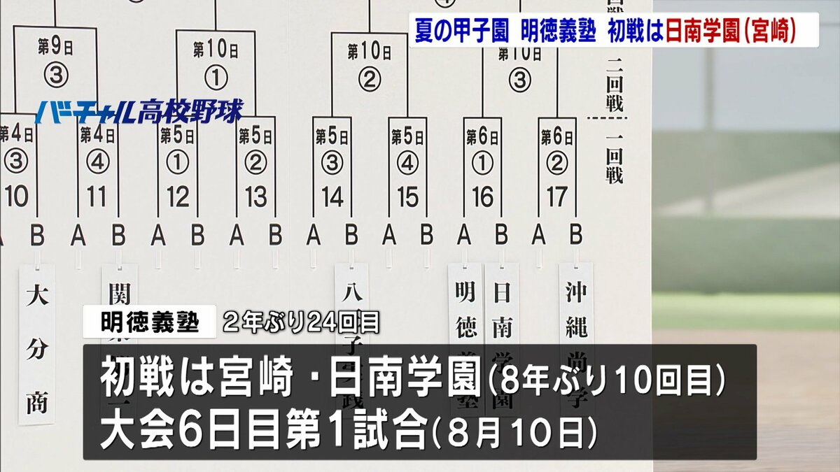 【夏の甲子園】明徳義塾は日南学園（宮崎）と対戦〈大会６日目第１試合〉