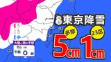 【大雪情報】東京都心も雪 23区1cm 多摩5cm【東京・神奈川・埼玉・千葉の雪の予報を詳しく】雪のシミュレーション3月3日(月)~5日(水)/ 雪はいつから 大雪はどこで?|TBS NEWS DIG