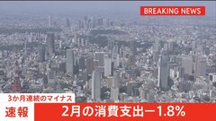 2月の消費支出1.8％減少 3か月連続のマイナス　節約志向から「メリハリ消費」が鮮明に| TBS CROSS DIG with Bloomberg