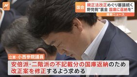 政治資金規正法改正案 野党が修正要求 安倍派・二階派の“裏金”国庫に返納を|TBS NEWS DIG
