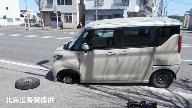 1週間ほど前に“異音”で点検に向かう途中…左前タイヤ脱落　20代男性が去年11月自分で冬タイヤに交換　北海道旭川市・国道40号|TBS NEWS DIG