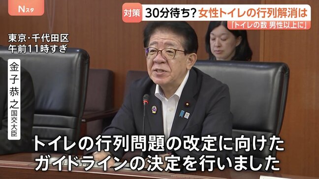 「並ぶのは嫌」“女性用トイレの行列”問題 国がトイレ設置基準のガイドラインを公表 女性用便器の数を男性以上に|TBS NEWS DIG