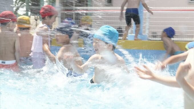 待ってました！プール開き！園児たちの元気な声響く　島根・松江市　|　BSSニュース | BSS山陰放送