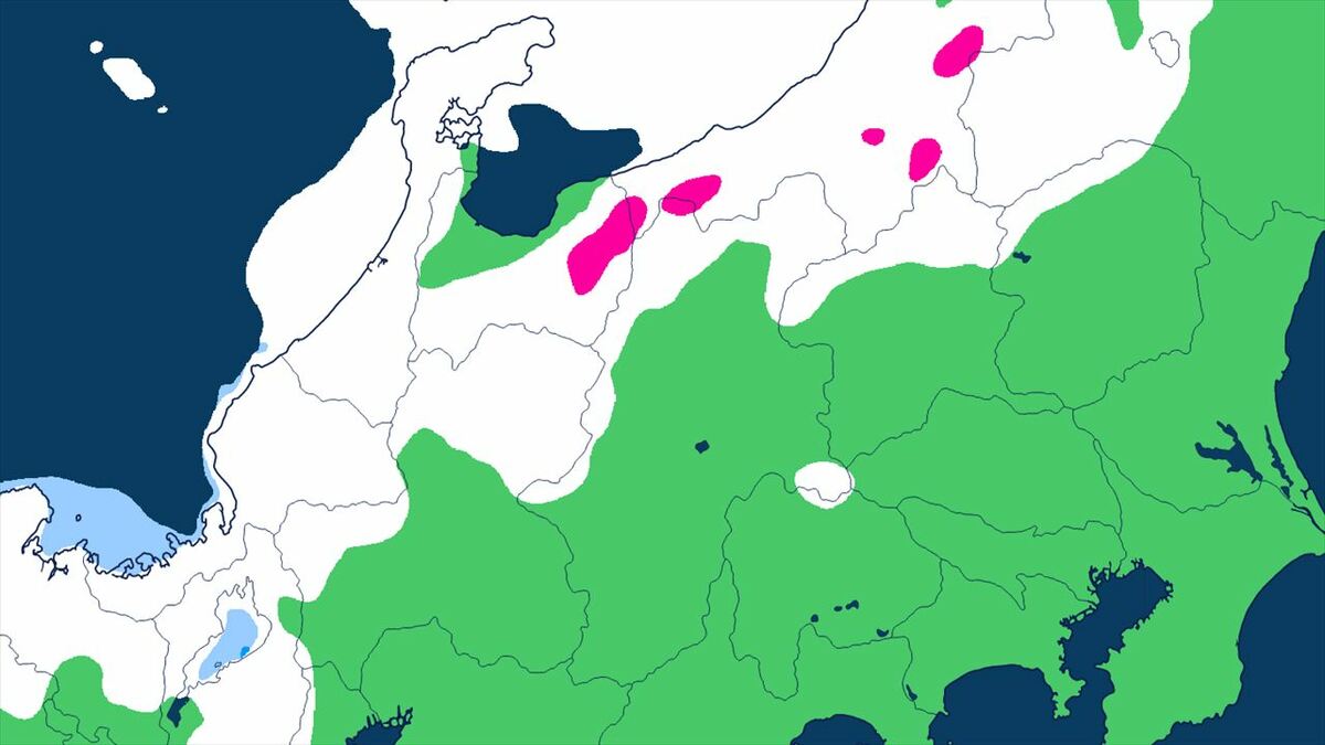 【大雪情報】　長野県小谷６２センチ、群馬県みなかみ町藤原４７センチ　関東地方北部と長野県で大雪となる所が　【雪と雨のシミュレーション】