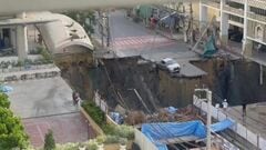 車が穴に…　バンコクで大規模な道路の陥没　現場では地下鉄の建設工事も| TBS CROSS DIG with Bloomberg