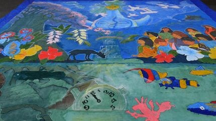 真庭市の小学生が制作「大きな絵」大阪・関西万博の会場で展示へ