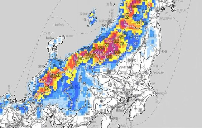 【大雪情報】あす朝までどれだけ降る？北陸では警報級の大雪の可能性／新潟県70㎝　福井県60㎝　富山・石川県50㎝【1日までのシミュレーション 3時間ごと】あす明け方にかけ大雪による交通障害に注意・警戒を【28日午後5時更新】|TBS NEWS DIG