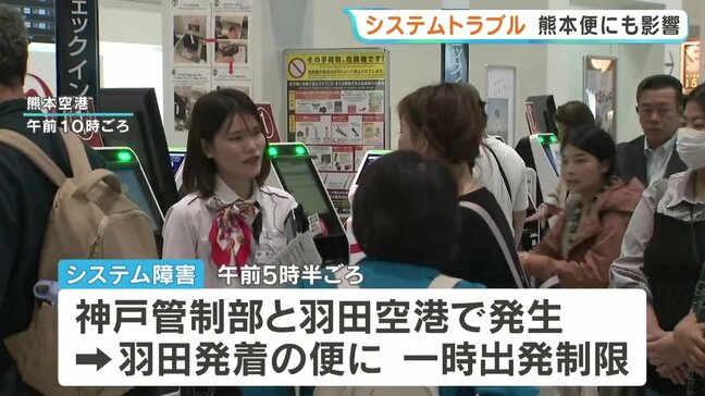 羽田空港で管制トラブル 熊本発着の便にも影響 始発便が2時間半遅れ|TBS NEWS DIG