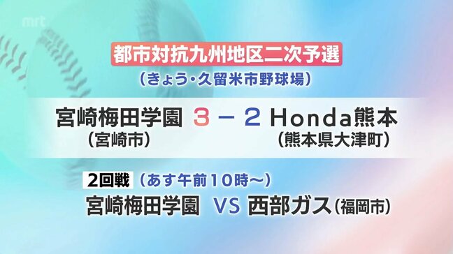 都市対抗野球九州地区二次予選 宮崎梅田学園が初戦突破|TBS NEWS DIG