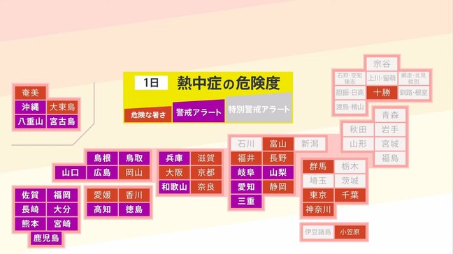 今年最多の20県22地域に「熱中症警戒アラート」発表 岐阜・鳥取は今年初|TBS NEWS DIG