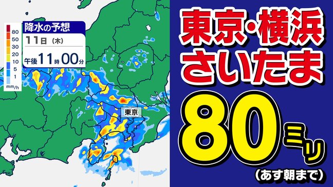 【東京首都圏 大雨情報】秋雨前線 関東地方に南下 あす明け方にかけて非常に激しい雨のおそれ【雨と発雷確率のシミュレーション・3連休の天気は?・週間予報】東京・神奈川・埼玉・千葉・群馬・栃木・茨城|TBS NEWS DIG