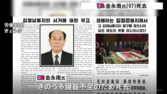 北朝鮮・金永南氏が死去 97歳　2019年4月まで最高人民会議常任委員長を務める|TBS NEWS DIG