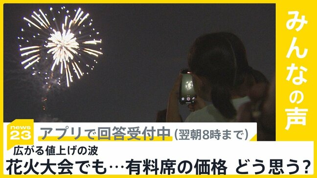 花火大会 有料席に広がる値上げの波 最安席でも平均価格は5227円 この価格どう思う?【news23】|TBS NEWS DIG