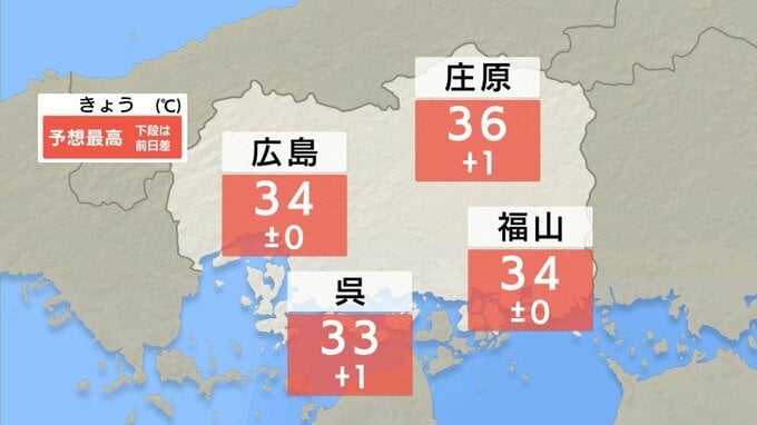 【きょう7/1(火)広島天気】35℃超えの猛烈な暑さ続く　熱中症警戒アラート発表中　午後は山地中心に急な雷雨に注意　|　RCC NEWS | 広島ニュース | RCC中国放送
