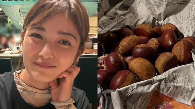 【 井上咲楽 】 “20時半に解散して栗の皮むき” サトイモ・桃・鯛も　深まる秋の日常にフォロワー共感「季節だよね」|TBS NEWS DIG