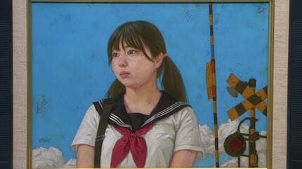 日本人洋画家の油絵 津山市出身の洋画家・石田宗之さんの個展 懐かしさを感じさせる女性の