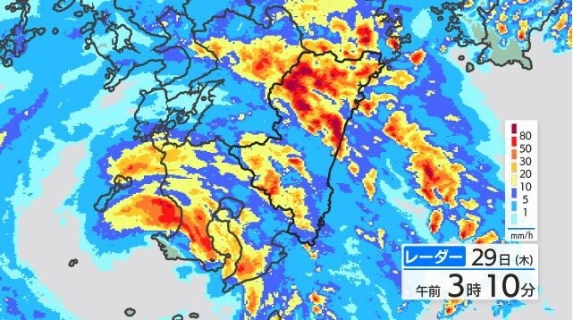 宮崎県北部平野部　北部山沿いで線状降水帯発生　|　MRTニュース ｜ ＭＲＴ宮崎放送