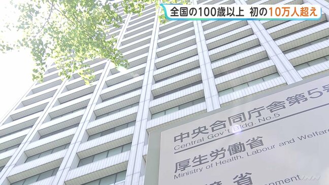 全国の100歳以上　初の10万人超え　56年連続最多更新　約88%が女性　最高齢は京都府の女性で114歳　厚生労働省|TBS NEWS DIG