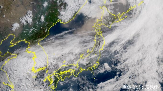 【夜明けとともに黄砂の茶色い影】きょう22日(月) 西日本から北日本の広い範囲で黄砂飛来か【気象衛星ひまわり】|TBS NEWS DIG