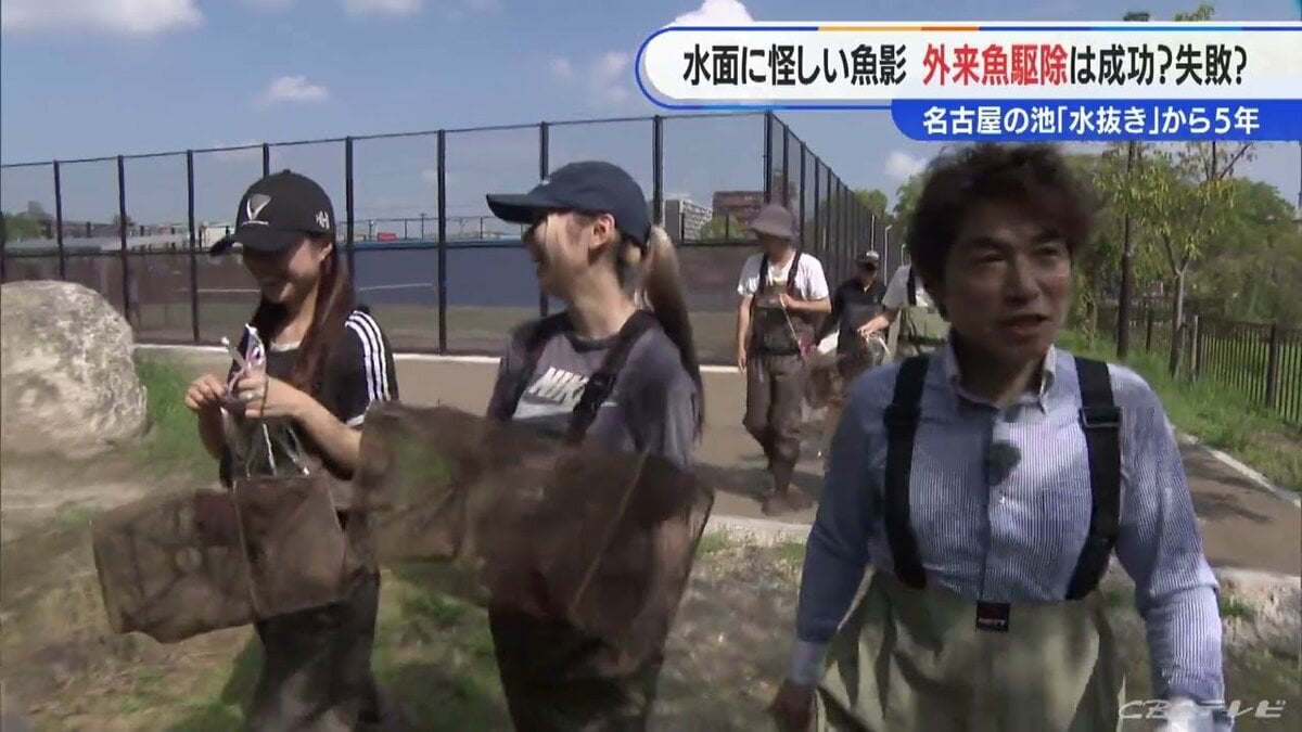 名古屋の池 “水抜き”作戦から5年 外来魚駆除は成功？失敗？水面に