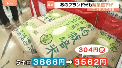 魚沼産コシヒカリも「緊急値下げ」コメ価格 7週連続で値下がり、新潟の