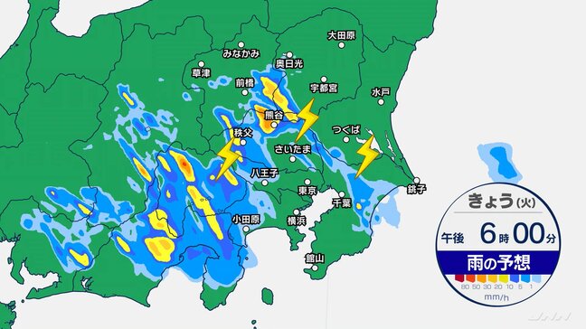 【東京など関東地方】昼過ぎから雷を伴った激しい雨に注意！雷雲が近づいてきたら頑丈な建物・車の中に避難を【今後の気温予想シミュレーション】東京・神奈川・埼玉・千葉・群馬・栃木・茨城の天気|TBS NEWS DIG