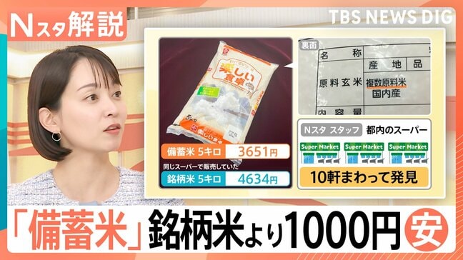 「備蓄米」店頭に並んでる？ 都内のスーパー調査すると… 経済評論家・加谷さん「生産力を強化する政策を」【Nスタ解説】|TBS NEWS DIG