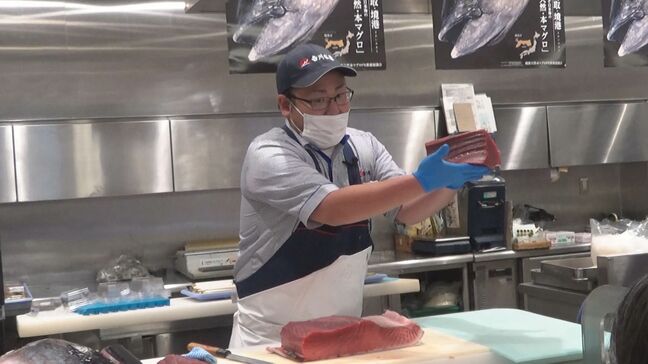 境港産天然「クロマグロ」東京・銀座三越で試食販売 トロが多くマグロの中でも最高級品|TBS NEWS DIG
