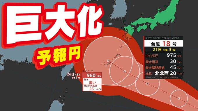 【台風情報】「台風18号」予報円なぜ「大きくなった」新たな「台風のたまご」発生【雨風と太平洋高気圧シミュレーション9月1日（火）まで／夏休み天気予報31日（月）まで】気象庁の進路予想　熱帯低気圧情報　アンサンブル予報|TBS NEWS DIG