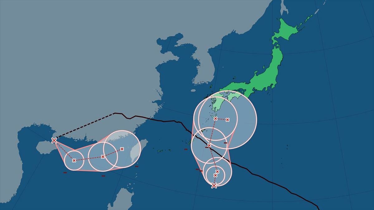 【台風情報】熱帯低気圧2つが24時間以内に台風へ発達か　1つは今後、四国沖に接近の予報　22号、23号はそれぞれ熱帯低気圧と温帯低気圧に【進路予想・雨と風のシミュレーション】