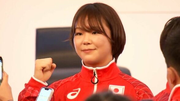 レスリング藤波朱理「挑戦する姿が勇気や希望に繋がることを願う」“連覇”狙う“負けなしの女王”が代表挨拶　アジア大会開会式まで1か月【結団式】|TBS NEWS DIG