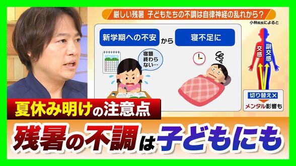 夏休みが明け「体がだるい」 子どもの不調は自律神経の乱れから？宿題や友達関係など“新学期への不安”も影響か「心配な様子なら無理に学校に行かせず…」親や大人ができるサポートは？【医師が解説】　|　MBSニュース | 関西の最新ニュースを分かりやすく。