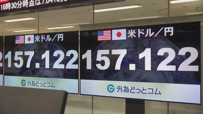 円相場1ドル＝157円台に　日銀総裁会見中に円安進行