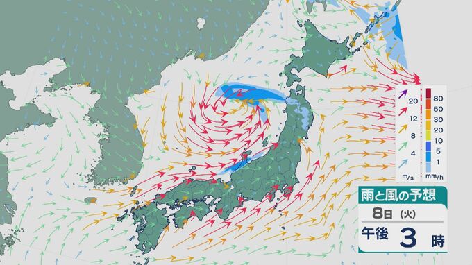 日本海を進む低気圧の影響で8日の北陸や東北は大気の状態不安定に 日中から夜にかけて雨に 最新の雨と風シミュレーション　|　石川県のニュース｜MRO北陸放送