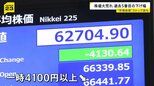 日経平均株価・一時4100円以上の大幅下落　過去5番目の下げ幅で取引終了　キオクシアはストップ安…先月60兆円の時価総額が28兆円に|TBS NEWS DIG