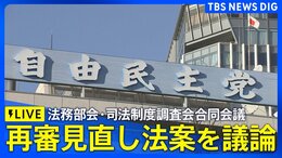 【ライブ】“再審見直し法案”について議論 法務部会・司法制度調査会合同会議（2026年4月13日午後3時半～ LIVE配信）|TBS NEWS DIG