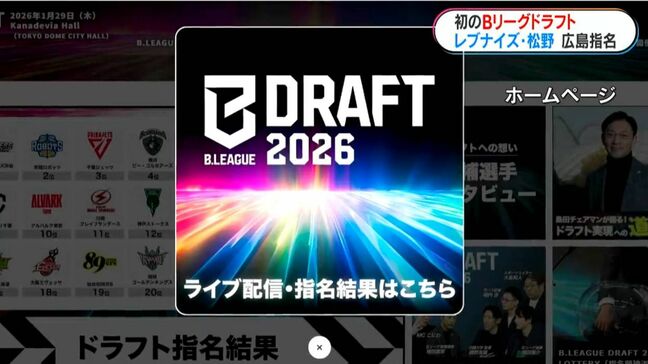 初のBリーグドラフト　レブナイズ松野選手が広島1巡目指名|TBS NEWS DIG
