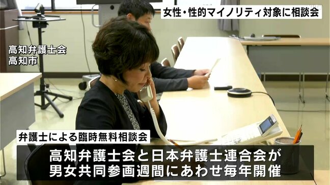 弁護士が女性・性的マイノリティの相談に対応　例年は離婚・セクハラ・パワハラなど"労働"相談が多く、弁護士「気軽に相談して」【高知】|TBS NEWS DIG