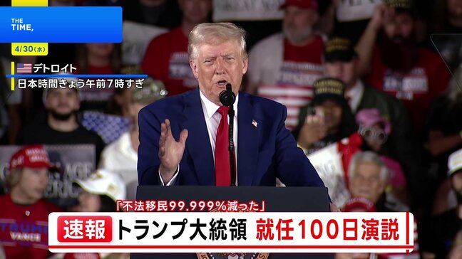 トランプ大統領が「就任100日集会」 国境政策や関税政策での成果を強調|TBS NEWS DIG