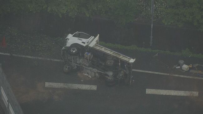 トラックが高速結ぶ道路から落下 “ガードレールを突き破って国道に落ちた” 55歳男性が重傷 名古屋・緑区 |TBS NEWS DIG
