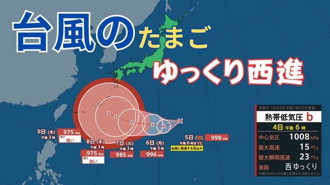 【台風情報】小笠原近海の熱帯低気圧“台風のたまご”…5日午後6時までに台風へ　5日の小笠原諸島の最大風速は15m予想【雨風シミュレーション】|TBS NEWS DIG