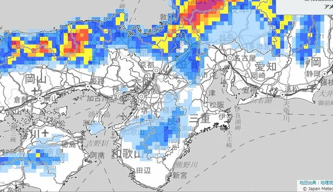 【大雪情報】京都府では、22日明け方から夜遅くにかけて大雪に　北部30センチ　京都・亀岡30センチ　南丹・京丹波30センチの降雪予想（22日夕方までの24時間・多い所）【雪と雨のシミュレーション】|TBS NEWS DIG