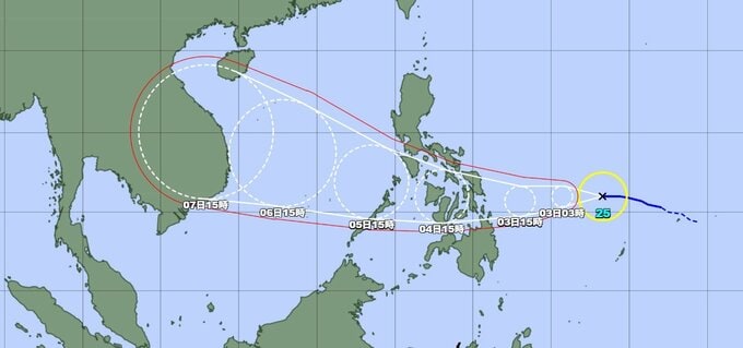１１月に発生した台風２５号　１時間に約２０キロの速さで西北西へ　このあとどこへ？　|　富山のニュース｜天気・防災｜チューリップテレビ
