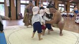 「大きかった。10倍100倍」園児、力士に挑む!力士は「めっちゃ元気もらいました」大相撲九州場所は11月10日~ | 福岡のニュース|RKB NEWS|RKB毎日放送