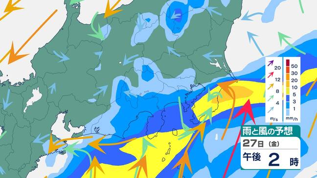【関東甲信大雨情報】局地的にカミナリを伴って“バケツをひっくり返したような”雨が降るところも 　1時間予想降水量 伊豆諸島60ミリ  関東北部・南部ともに40ミリ【雨風のシミュレーション1時間毎】|TBS NEWS DIG