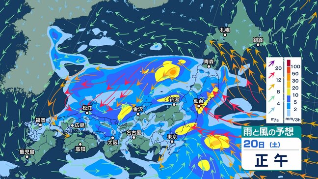 【大雨情報】また週末は「大雨」の可能性が　20日（土）は日本の広い範囲が雨雲に覆われるか　20日夜～21日（日）にかけては東北地方に強い風・活発な雨雲が…【雨風シミュレーション・気象庁最新情報】|TBS NEWS DIG