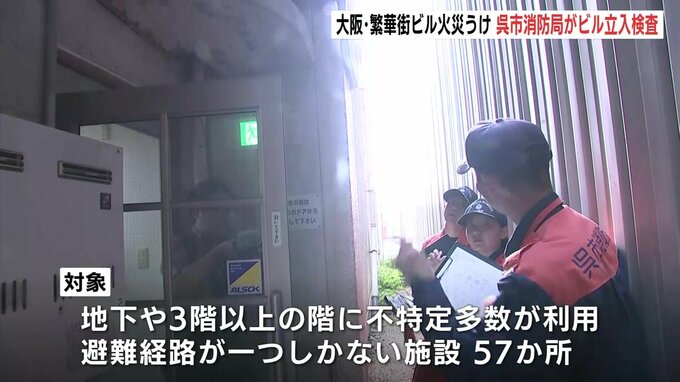 「事前に確認して実際の災害では迅速に対応できるように…」大阪・道頓堀の繁華街ビル火災を受け　呉市消防局が立入検査　広島県呉市|TBS NEWS DIG
