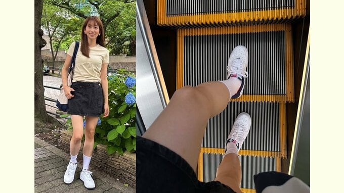 【中川安奈】 “シューズおろしましたっ”  “カジュアル服すきです！” 美脚＆ミニにフォロワー釘付け「健康的で綺麗な脚」|TBS NEWS DIG