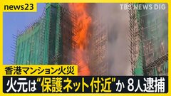 【香港マンション火災】火元は“保護ネット付近”か 汚職捜査機関が修繕工事に関係した企業幹部ら8人を逮捕【news23】| TBS CROSS DIG with Bloomberg